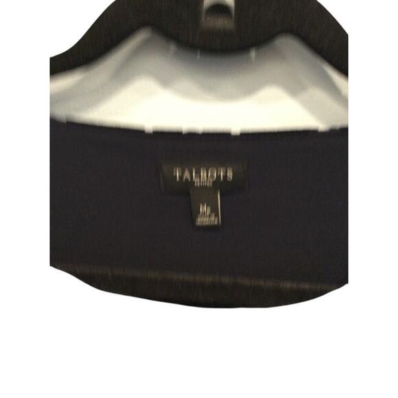 Talbots Velvet Burnout Shirt Womens MP M Petite Navy Blue Tie Sleeve Whimsigoth - Picture 2 of 9